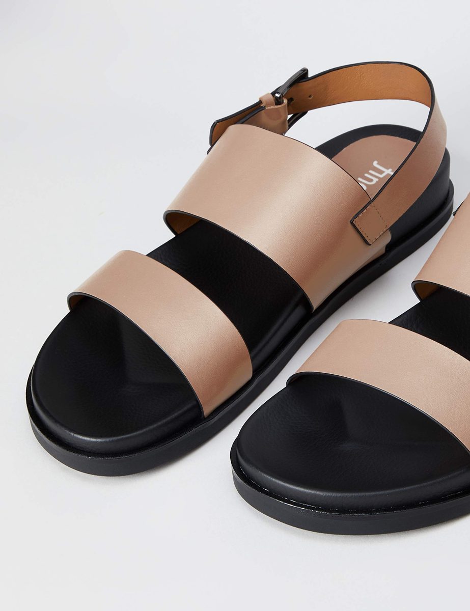 find. Women's Leather Sports Open Toe Sandals, Beige, US-0 / Asia Size s