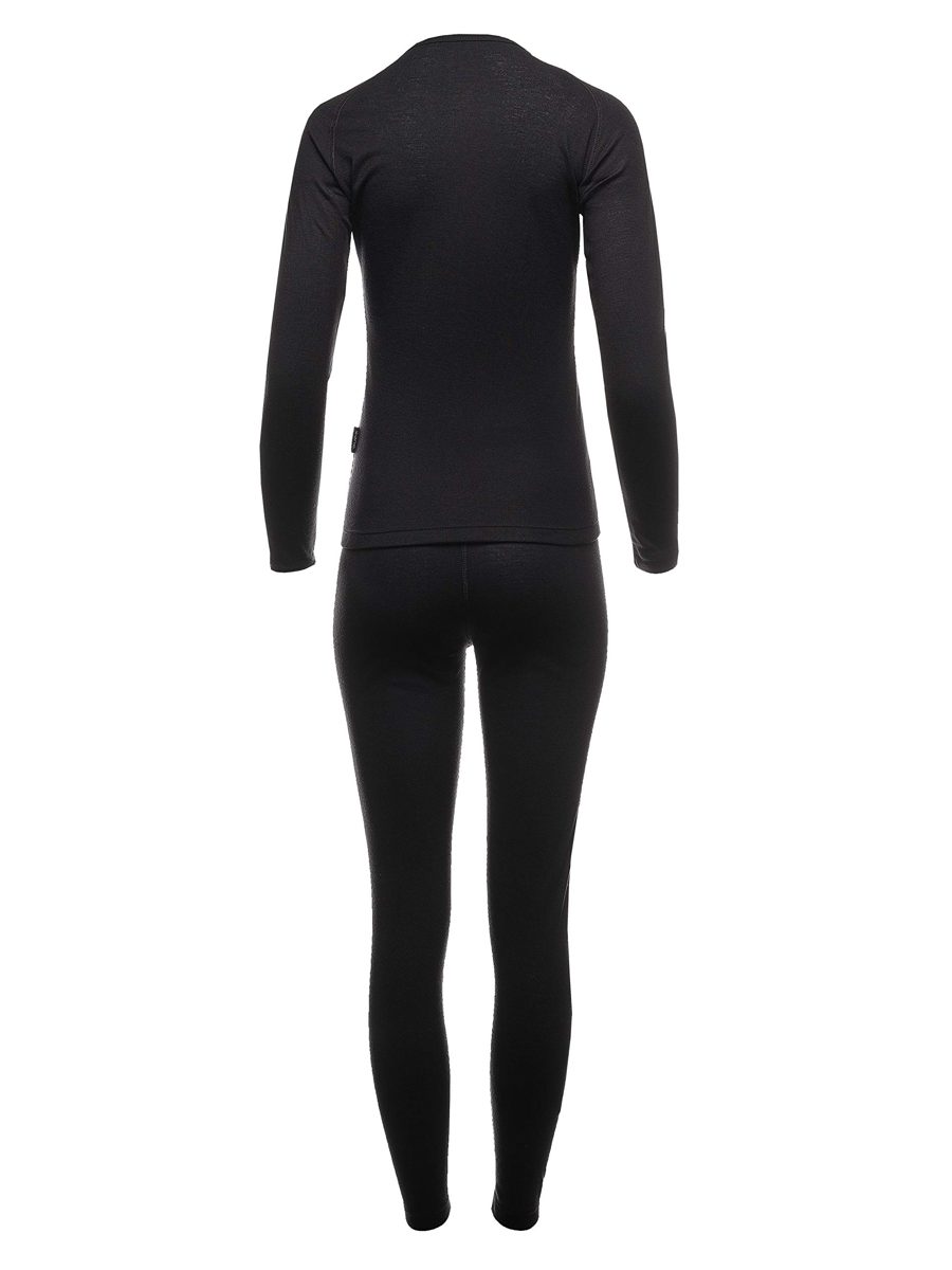 EONO Women's Thermal Active Base Layer Base Layer Top + Trousers Set (Women, Black), xl