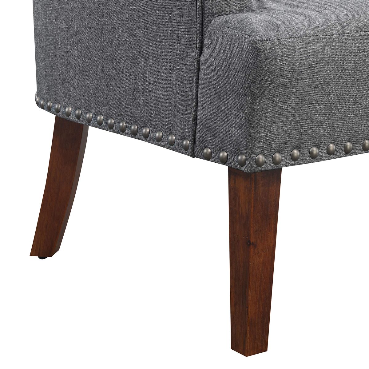 Amazon Brand – Ravenna Home Ryleigh Rounded Mid-Century Barrel Accent Chair, 27.5"W, Charcoal Grey