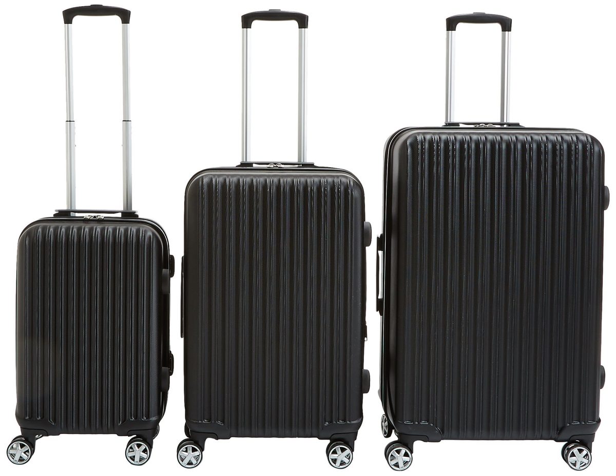 AmazonBasics Hardside Spinner Luggage - 20-Inch, Carbon Black