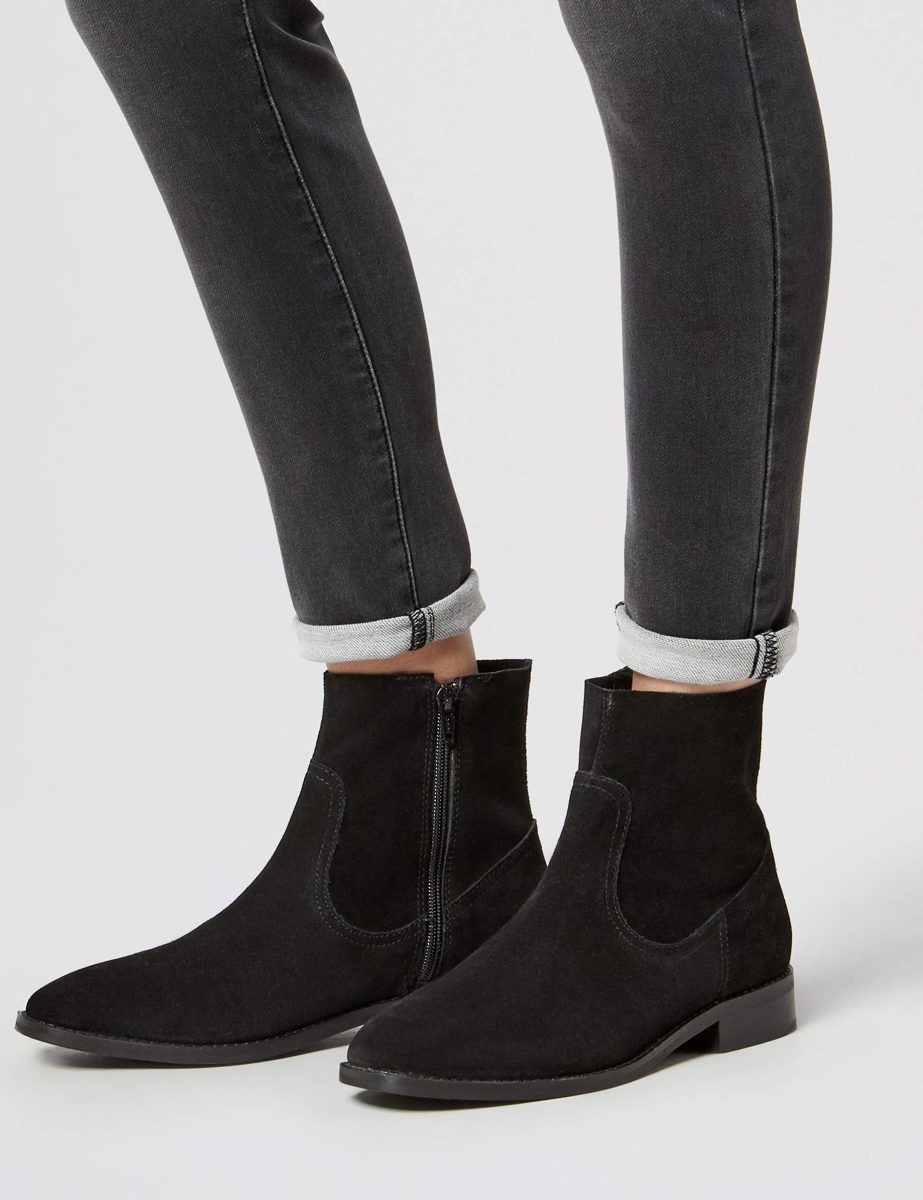 find. Women's Suede Western, Black), US 5