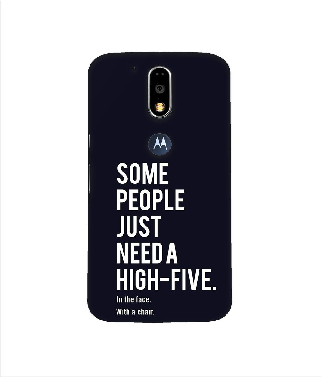 Amazon Brand - Solimo Designer High-Five 3D Printed Hard Back Case Mobile Cover for Motorola Moto G4 Plus (with Logo Cut)