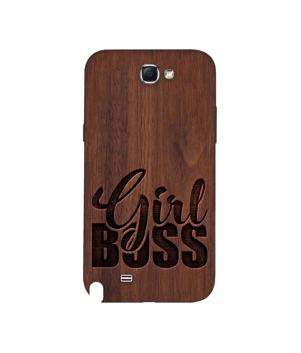 Amazon Brand - Solimo Designer Girl Boss On Wood 3D Printed Hard Back Case Mobile Cover for Samsung Galaxy Note 2 N7100