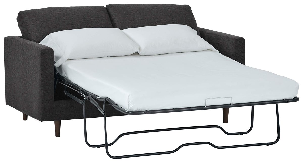 Rivet Revolve Modern Upholstered Sofa Bed, 70"W, Storm Grey