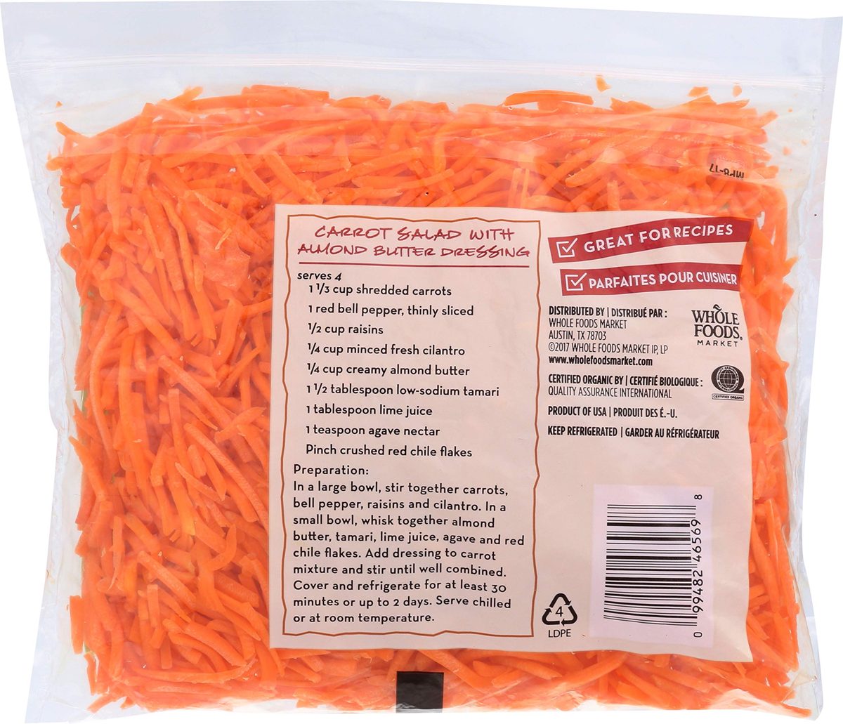 365 Everyday Value, Organic Shredded Carrots, 10 oz