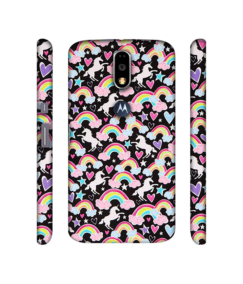 Amazon Brand - Solimo Designer Unicorn Texture 3D Printed Hard Back Case Mobile Cover for Motorola Moto G4 Plus (with Logo Cut)