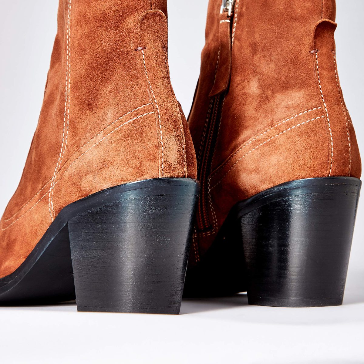 find. Amazon Brand Stitch Leather High Western Ankle Boots, Brown Brandy, US 6.5