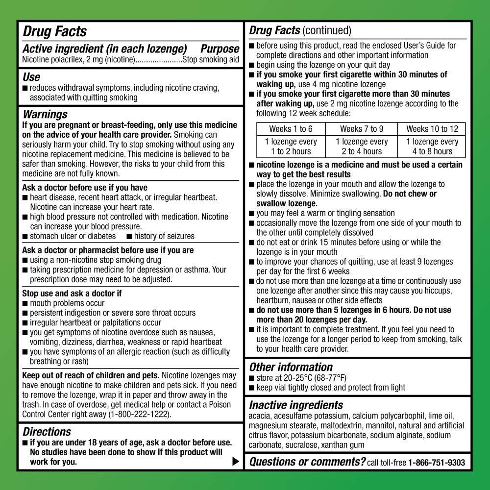 Amazon Basic Care Mini Nicotine Polacrilex Lozenge, 2 mg (nicotine), Citrus Flavor, Stop Smoking Aid, 20 Count