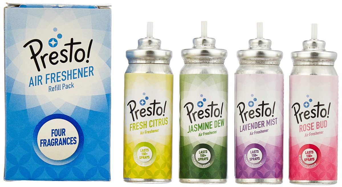 Amazon Brand - Presto! One Touch Air Freshener Refills (without dispenser) - 15 ml (Set of 4)