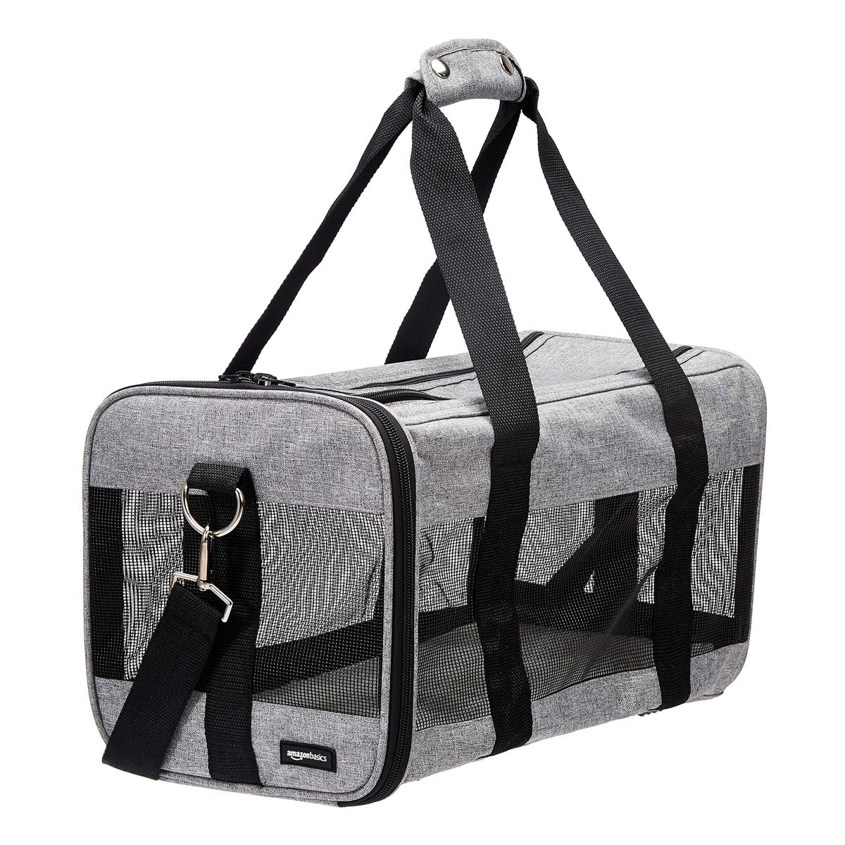 AmazonBasics Soft-Sided Pet Travel Carrier - Grey, Medium