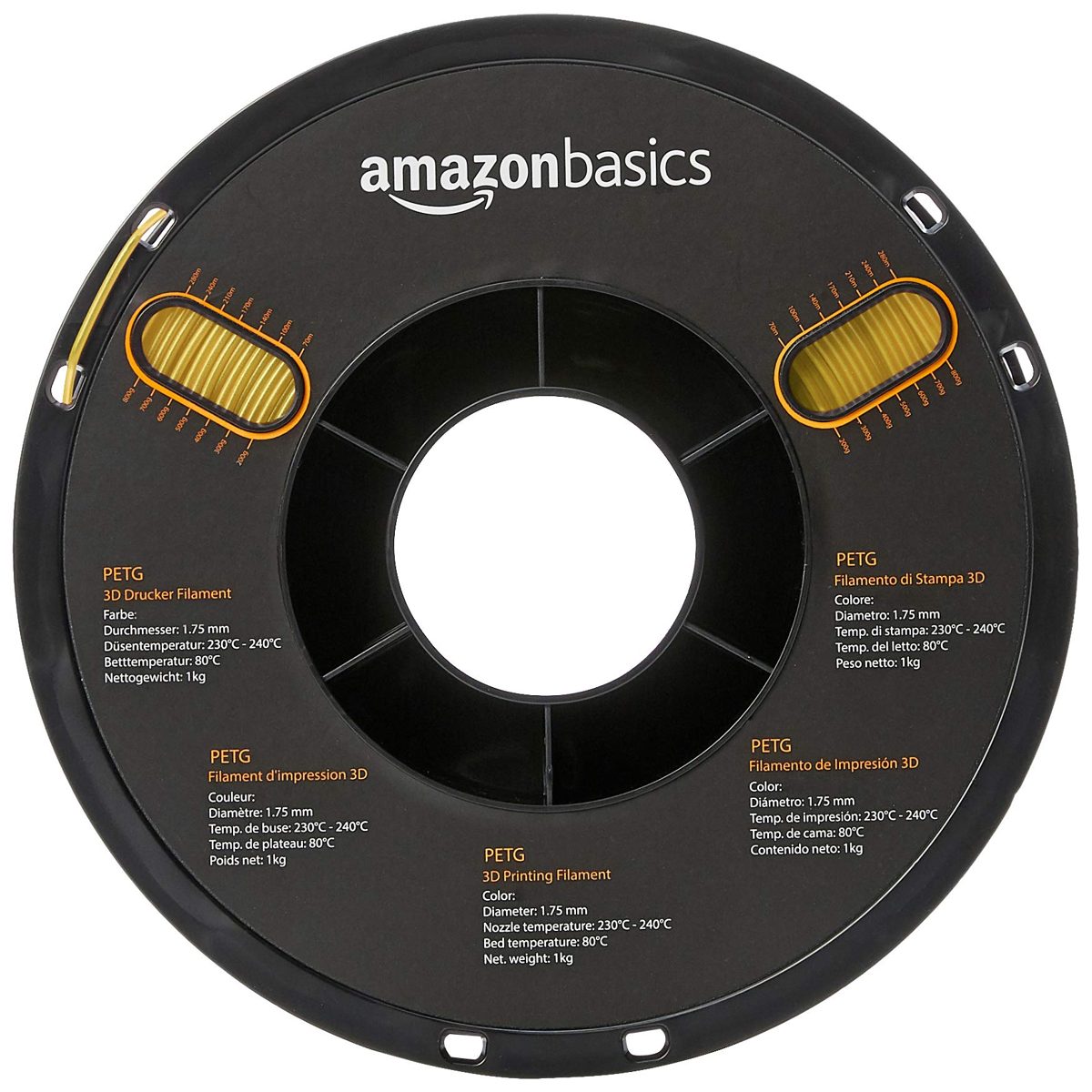 AmazonBasics PETG 3D Printer Filament, 1.75mm, 1 kg Spool 1.75mm AMG10528516-10