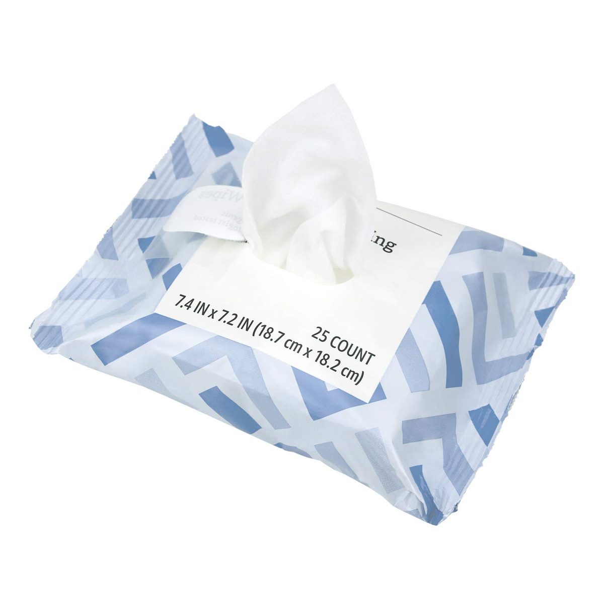Amazon Brand - Solimo Makeup Removing Facial Wipes, Dermatologist Tested, Hypoallergenic, 25 Count
