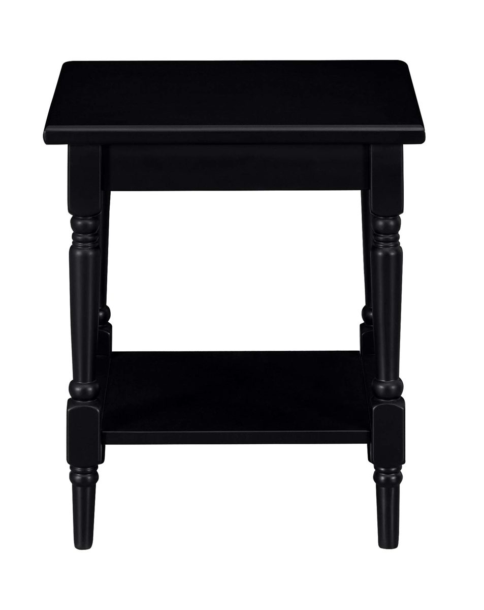 Amazon Brand – Ravenna Home Angela Modern Turned Leg Side End Table, 20"W, Black