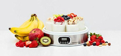 AmazonBasics Yoghurt Maker with Timer and 7 Glasses, Individual