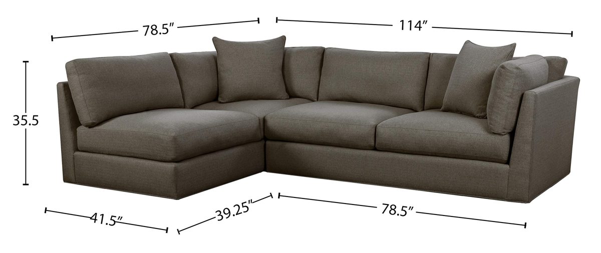Amazon Brand – Stone & Beam Devonshire Modern Farmhouse Sectional Sofa Couch, 114"W, Tweed