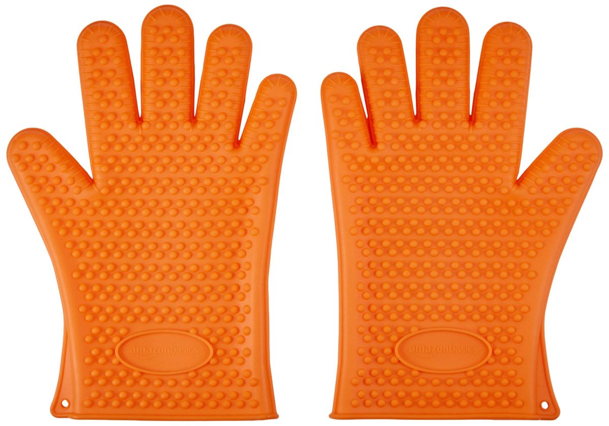 AmazonBasics Silicone BBQ Gloves, One Pair (Renewed)