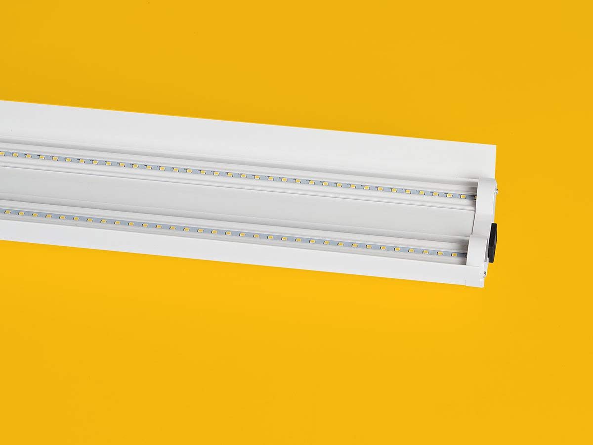 AmazonCommercial Linkable Motion Sensing LED Utility Shop Light with Bypass Switch, 4-Foot, 4500 Lumens, 40 Watt, Energy Star and ETL Certified | Cool White, 6-Pack