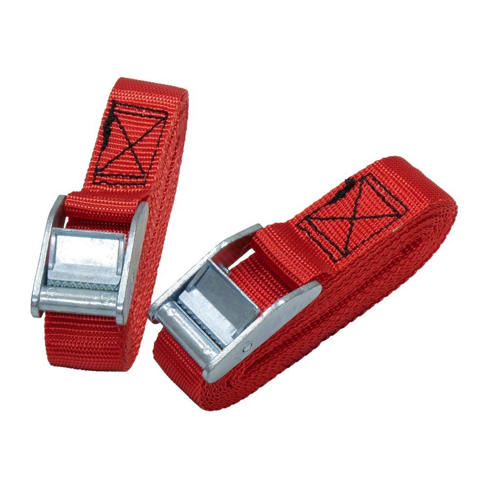 AmazonBasics 12-Feet Long Lashing Strap, Red, 4-Pack