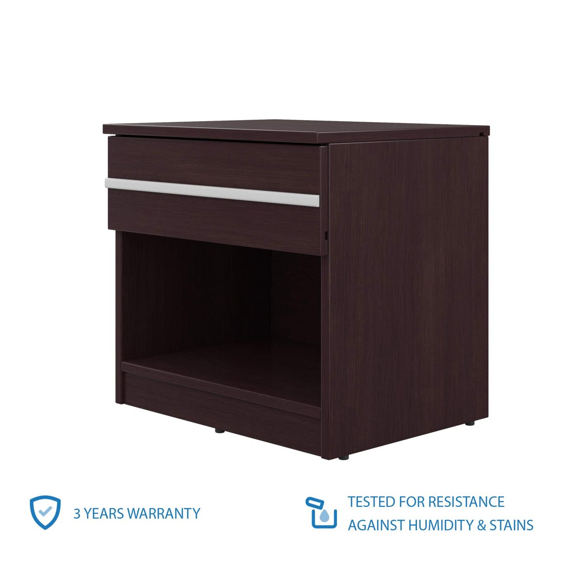 Amazon Brand - Solimo Vega Engineered Wood Bed Side Table (Espresso Finish)