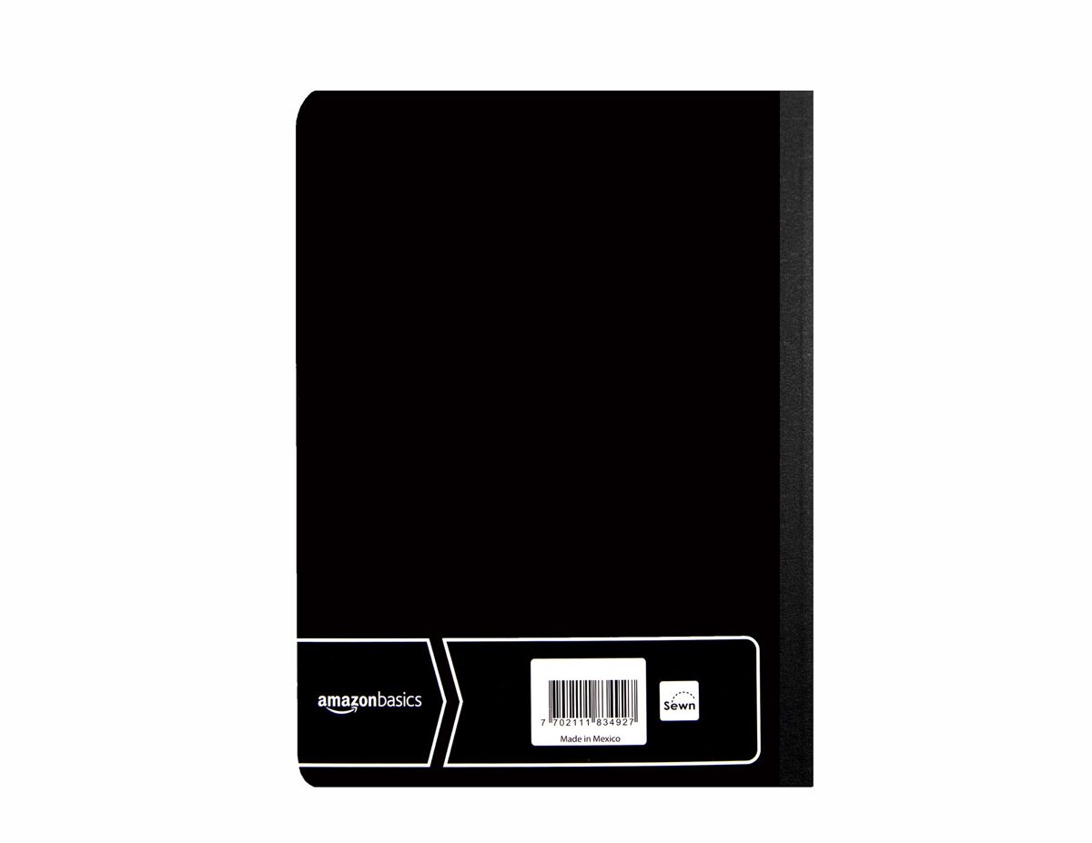 AmazonBasics College Ruled Composition Notebook, 100-Sheet, Solid Black, 12-Pack