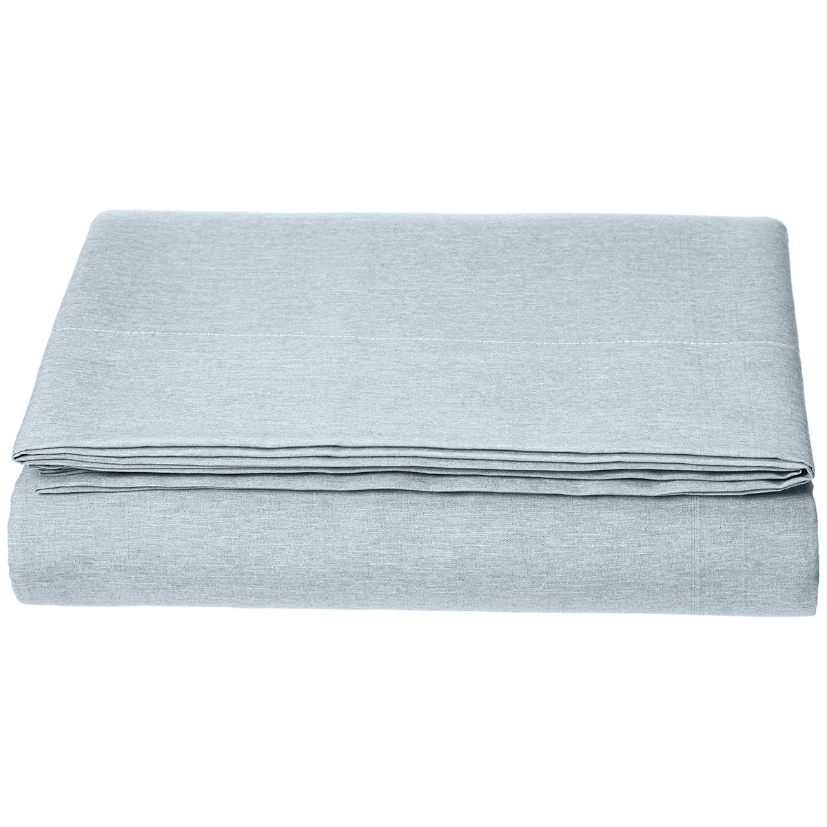 AmazonBasics Chambray Flat Sheet, 280 x 320 + 10 cm - Cool Aqua