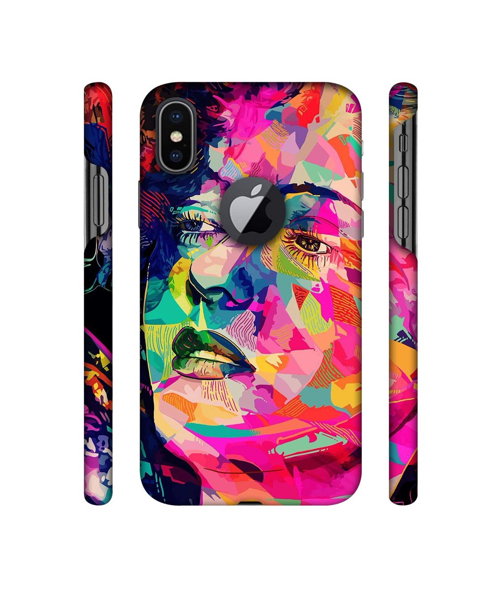 Amazon Brand - Solimo Designer Multicolor Lady Vector 3D Printed Hard Back Case Mobile Cover for Apple iPhone X (Logo Cut)