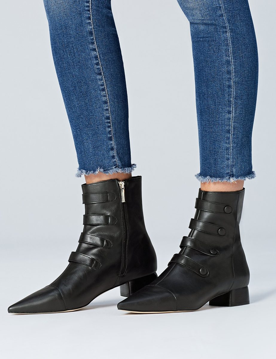 Find Women’s Boots Ankle Block Heel Pointed Toe Black 7 UK (40 EU),20-02-03
