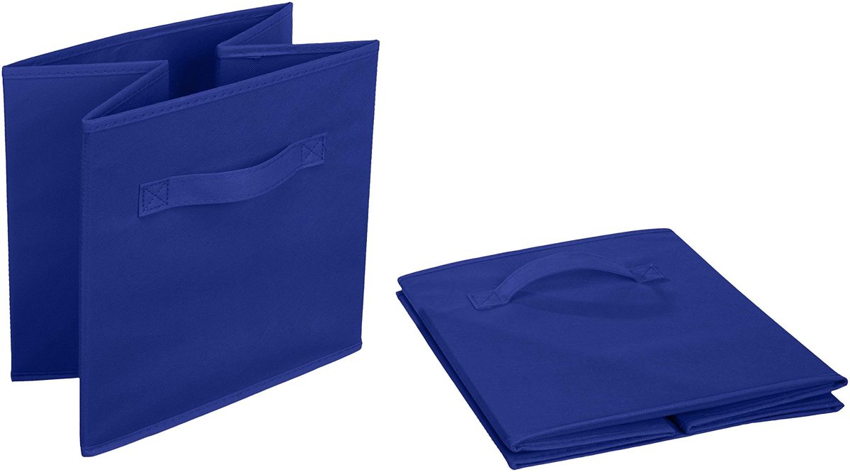 (Renewed) AmazonBasics Foldable Storage Cubes - 6-Pack, Navy