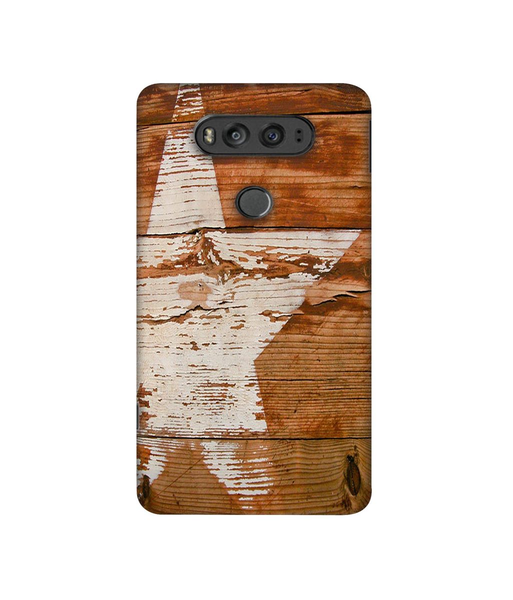 Amazon Brand - Solimo Designer Star Impression On Wood 3D Printed Hard Back Case Mobile Cover for LG V20