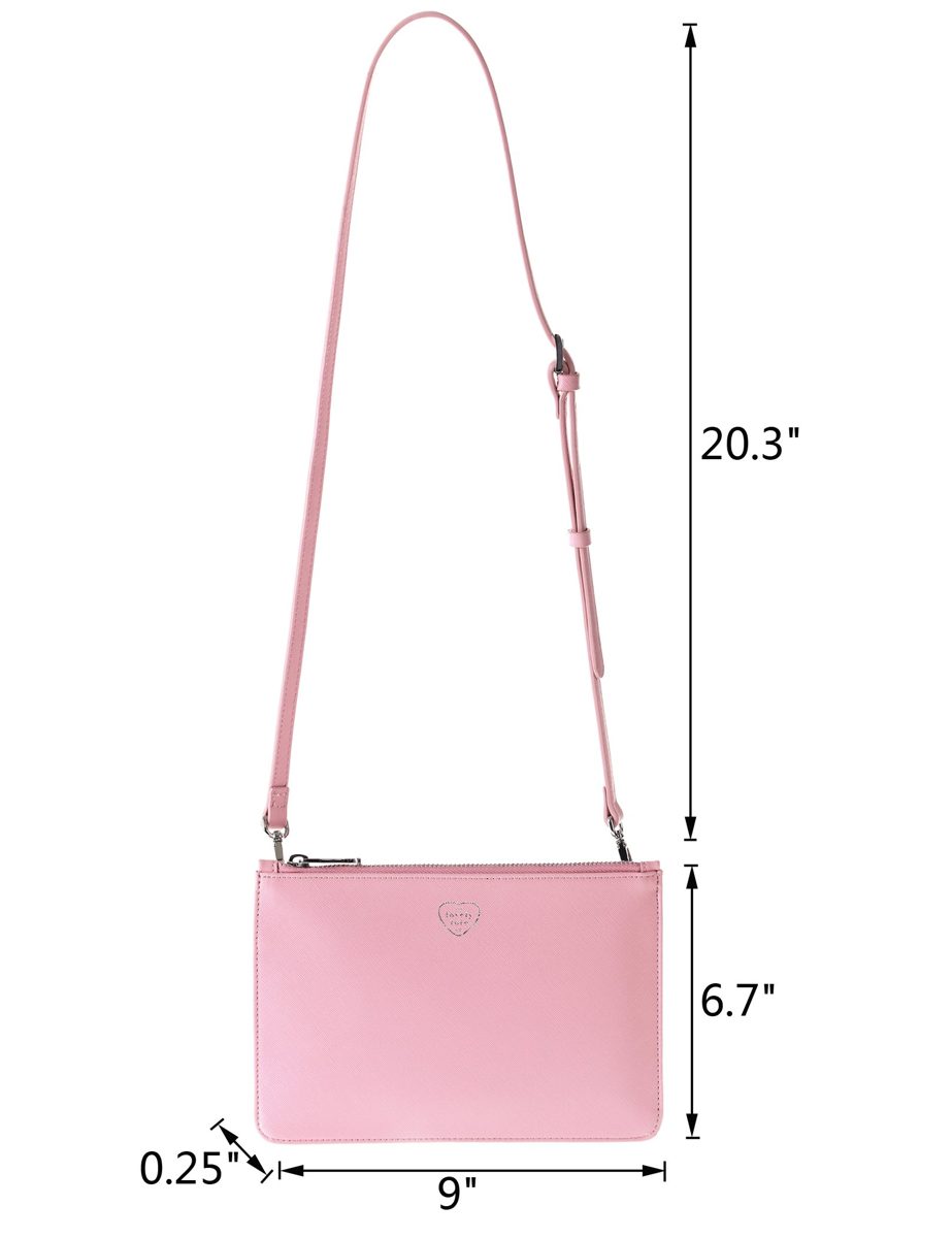 The Lovely Tote Co. womens standard Flat Pu Crossbody Bag With Zipper Closure