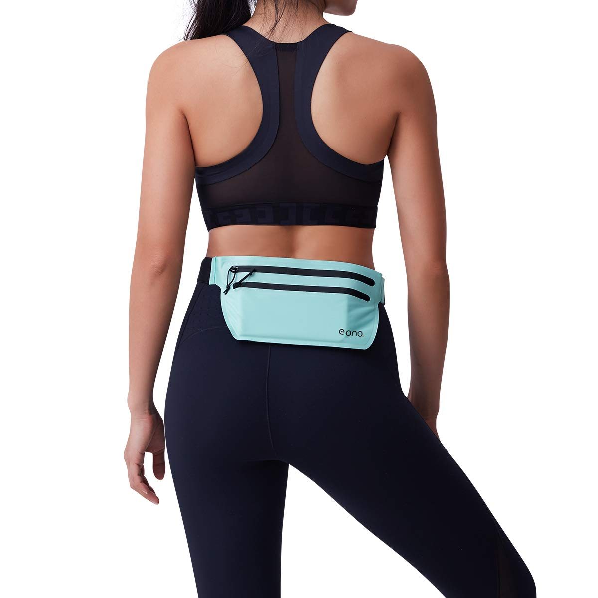 Eono by Amazon - Water Resistant Running Waist Bag with Adjustable Elastic Strap - Large Capacity Running Belt for Gym, Sports, Cycling, Running, Travel and Outdoor Activities, blue