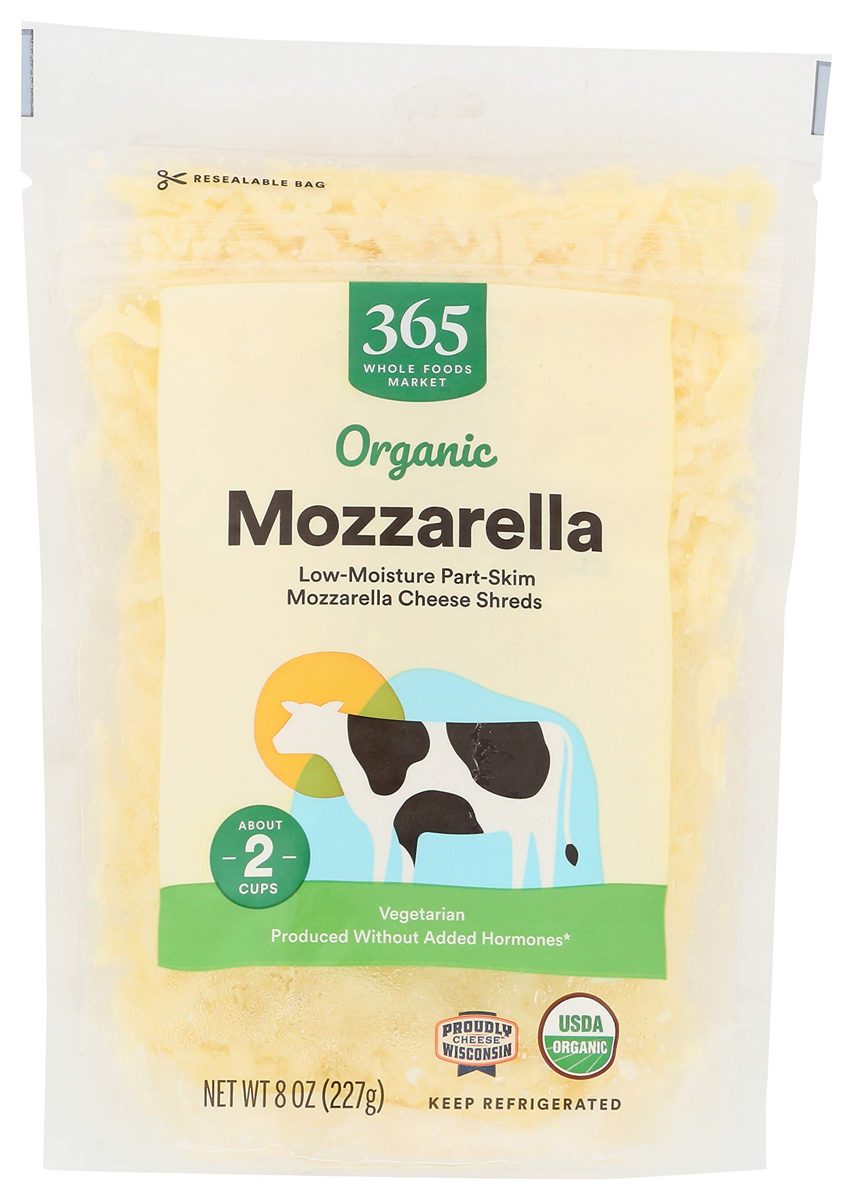 365 by Whole Foods Market, Organic Cheese Shreds, Mozzarella, 8 Ounce (Packaging May Vary)