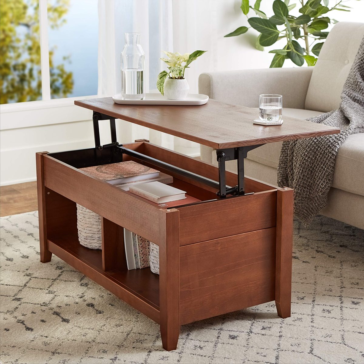 AmazonBasics Lift-top Coffee Table, Espresso