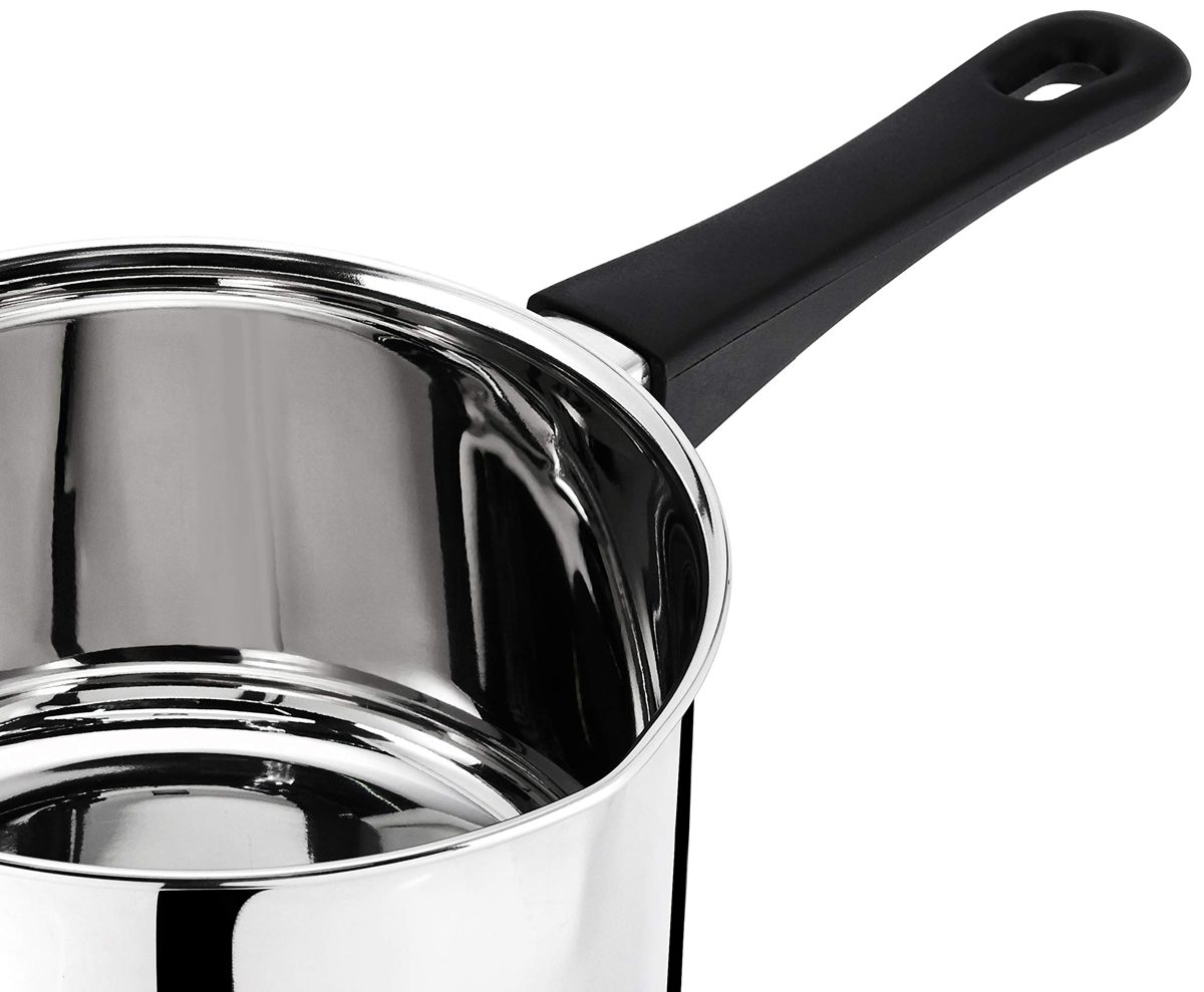 Amazon Brand - Solimo 3-Piece Stainless Steel Sauce Pan Set