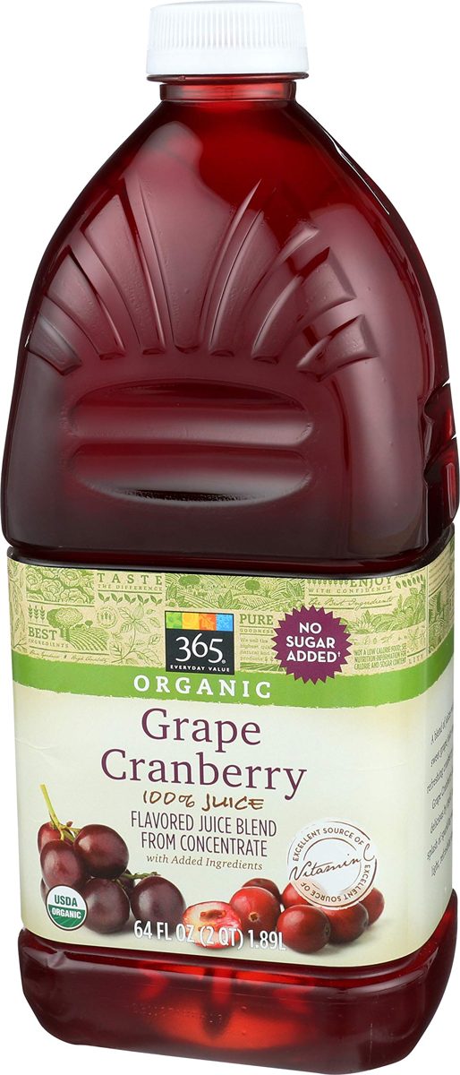 365 Everyday Value, Organic 100% Juice Flavored Juice Blend from Concentrate, Grape Cranberry, 64 fl oz