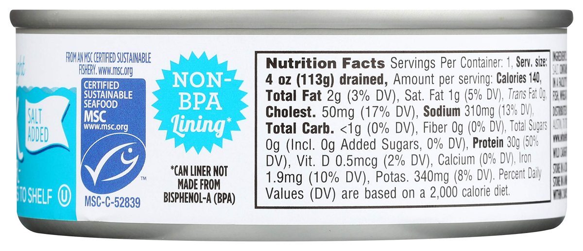 365 Everyday Value, Wild Skipjack Tuna in Water, Salt Added, 5 oz