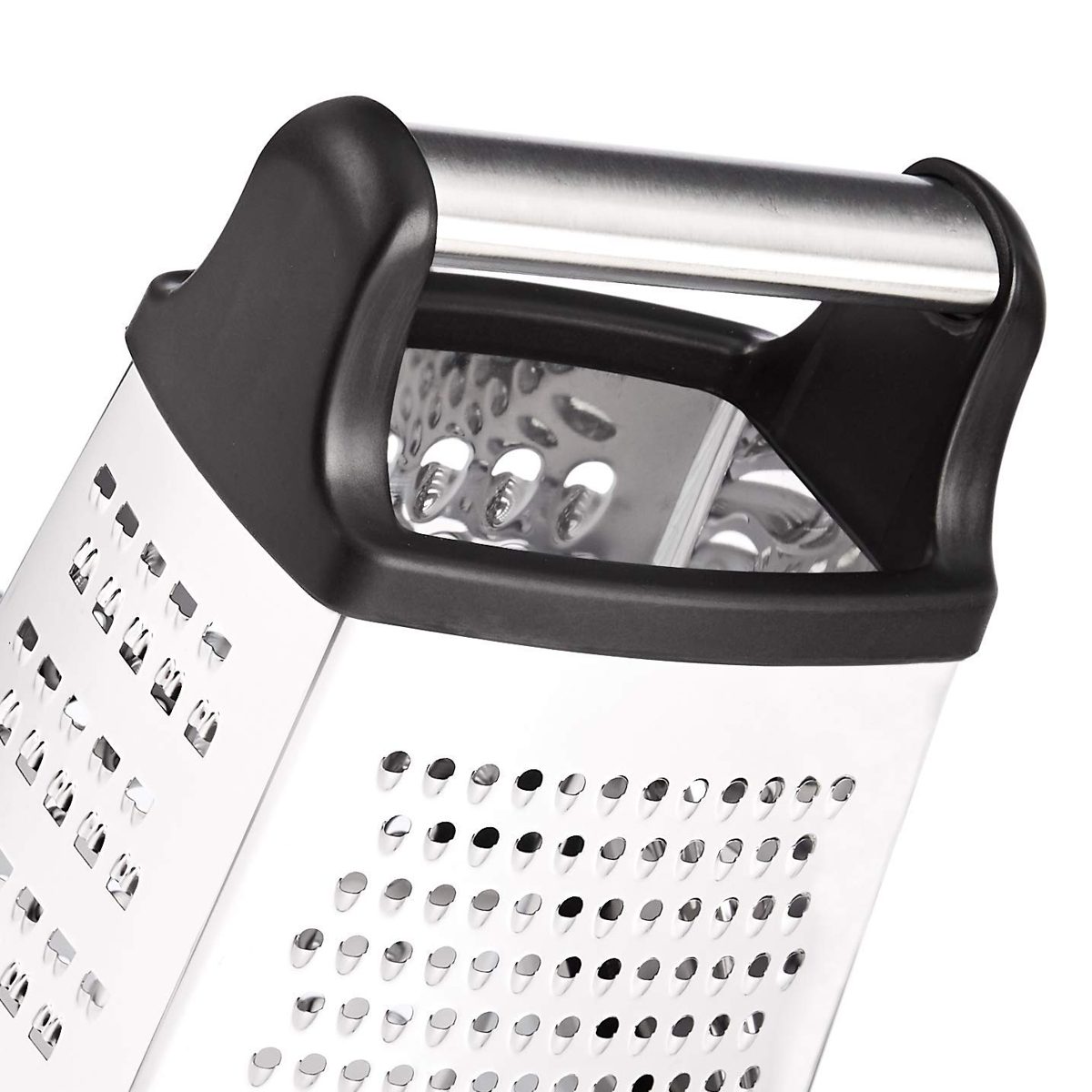AmazonBasics 4-Sided Stainless Steel Box Grater with Storage Container, 9-Inch (Renewed)