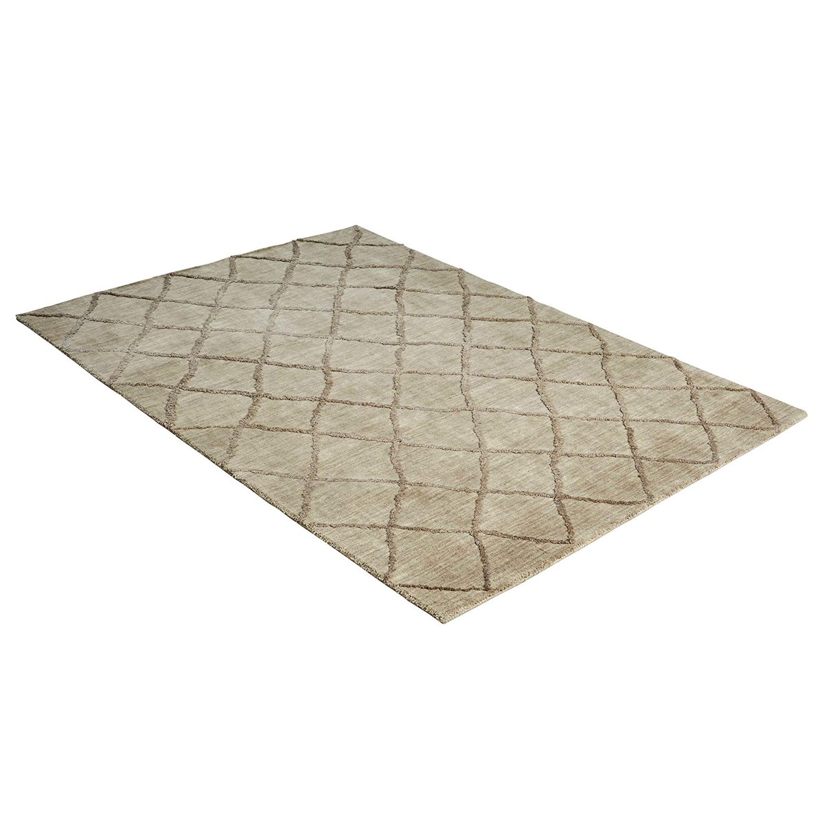 Amazon Brand – Stone & Beam Modern Textured Pattern Farmhouse Wool Area Rug, 5' x 7' 6", Silver