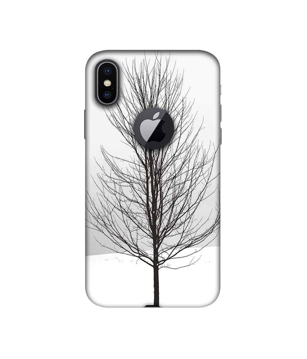 Amazon Brand - Solimo Designer Tree Sketch 3D Printed Hard Back Case Mobile Cover for Apple iPhone X (Logo Cut)