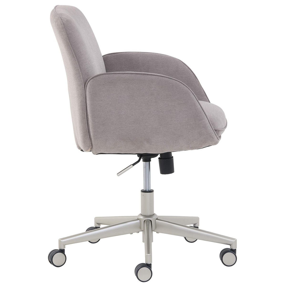 Amazon Brand – Rivet Modern Upholstered Swivel Home Office Task Chair, 25.5"W, Ash Gray with Nickel Finish (Renewed)