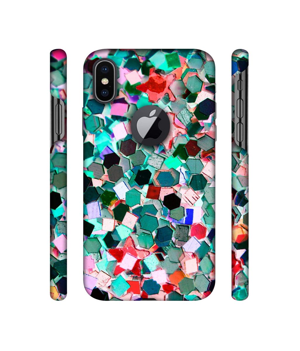 Amazon Brand - Solimo Designer Multicolor Stone 3D Printed Hard Back Case Mobile Cover for Apple iPhone X (Logo Cut)
