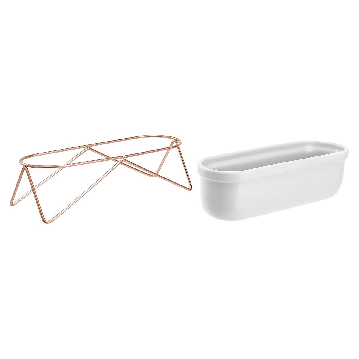 AmazonBasics White Copper Oval Table Planter