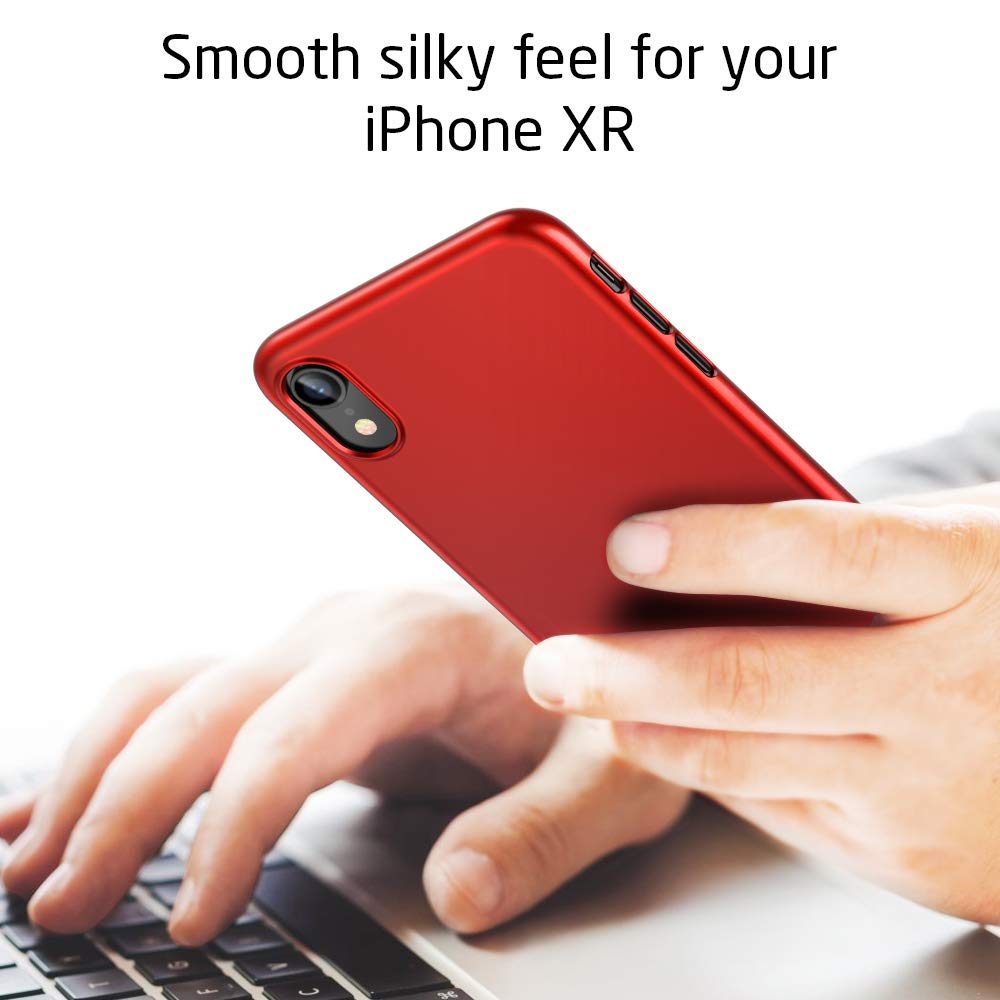 Eono iPhone XR Case,Slim Black Shock Absorption Hard TPU Cover Case [Ultra-Thin and Highly Protective] for the iPhone XR,Red