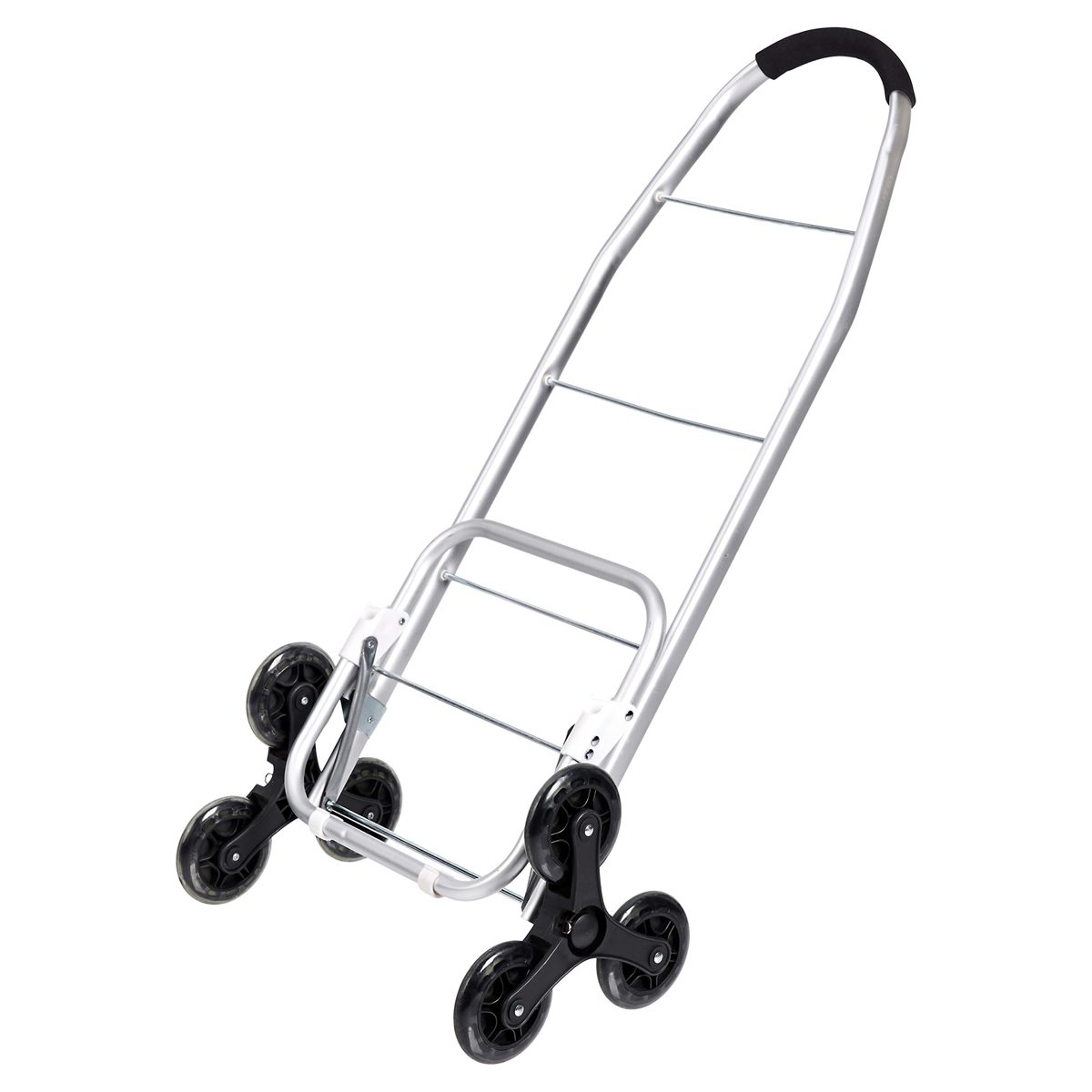 AmazonBasics 6-Wheel Shopping Trolley with Aluminium Handles, 50 Litre, Brown Flowers