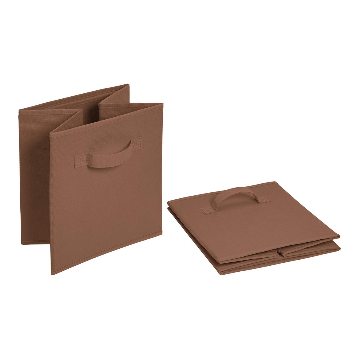 Amazon Brand - Solimo Foldable Storage Cubes, Set of 3, Brown