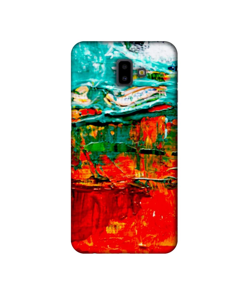 Amazon Brand - Solimo Designer Green and Orange Glass Color 3D Printed Hard Back Case Mobile Cover for Samsung Galaxy J6 Plus