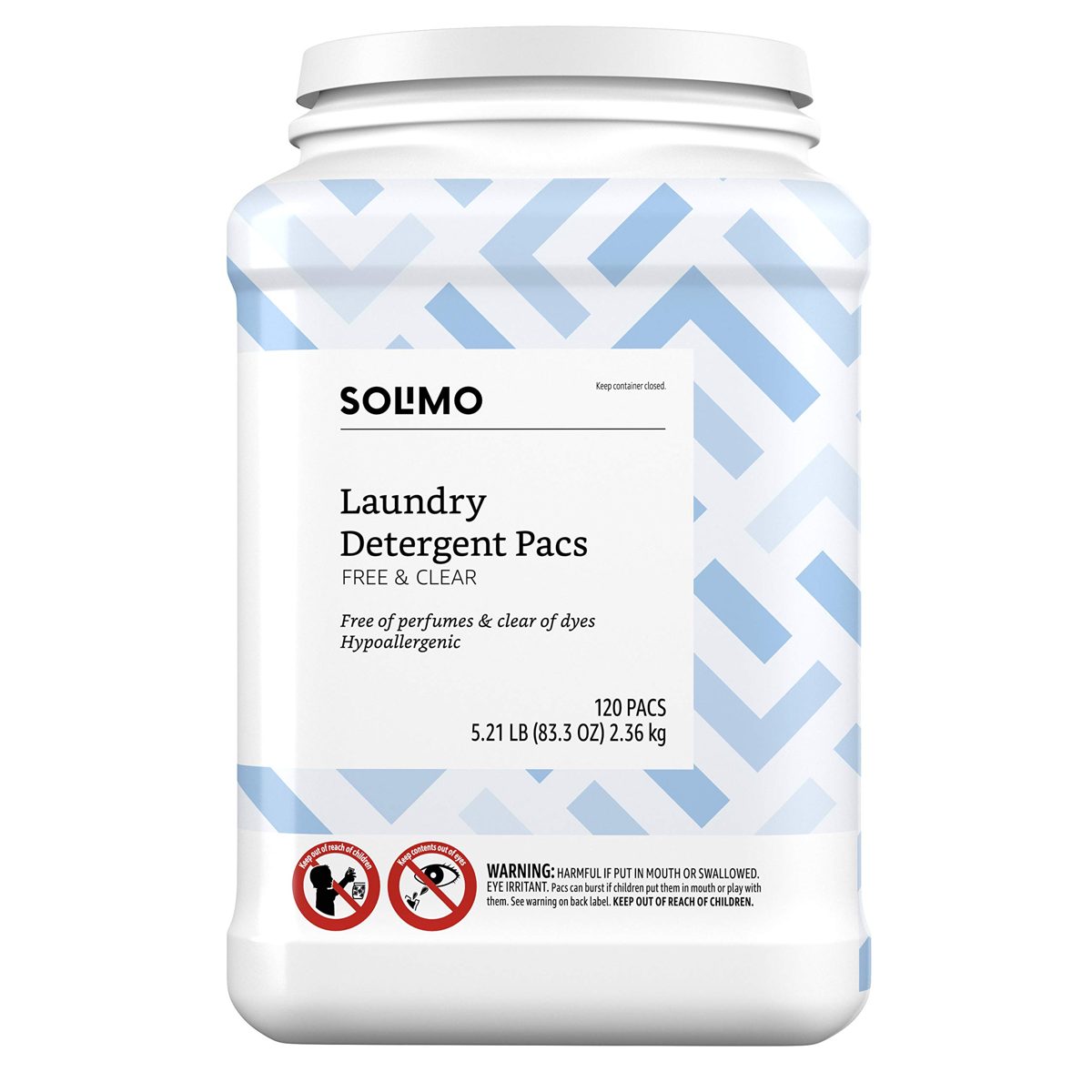 Amazon Brand - Solimo Laundry Detergent Pacs, Free & Clear, 120 Count & Solimo Dishwasher Detergent Pacs, Fresh Scent, 85 Count