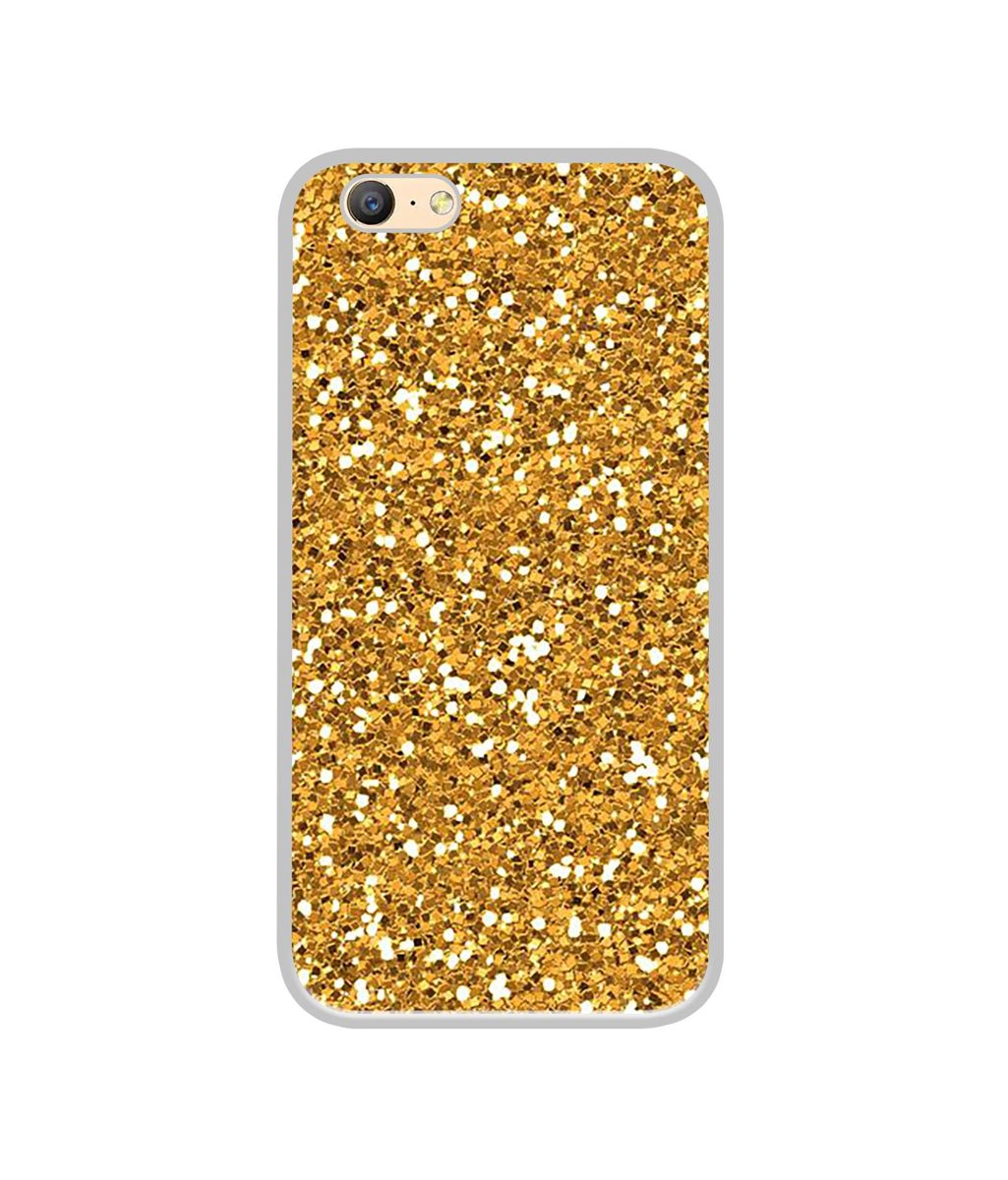 Amazon Brand - Solimo Designer Golden Sparkle UV Printed Soft Back Case Mobile Cover for Oppo A57
