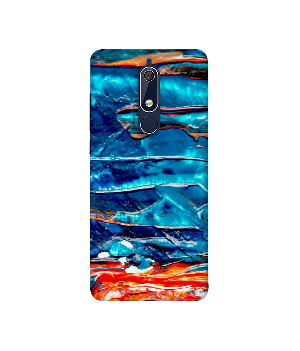 Amazon Brand - Solimo Designer Blue Oil Color 3D Printed Hard Back Case Mobile Cover for Nokia 5.1