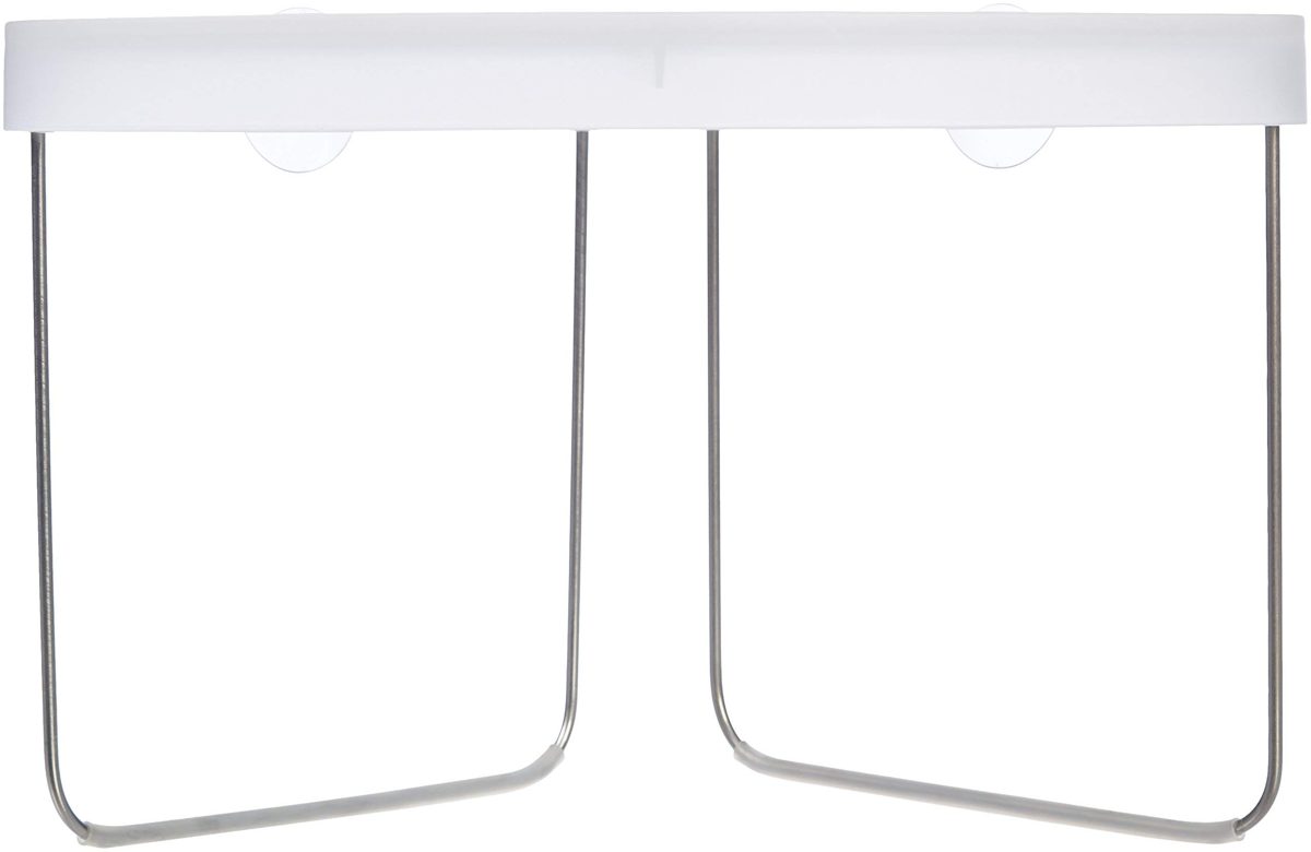 (Renewed) AmazonBasics Raised Bathroom Corner Shelf - White